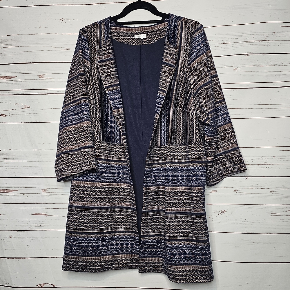 Westport Multi Pattern Stripe Open Front Topper - image 1